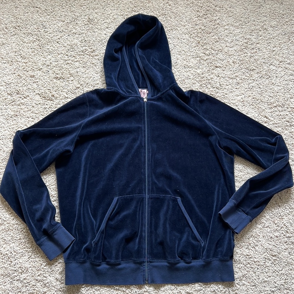 1X Navy blue Juicy Couture velour jacket